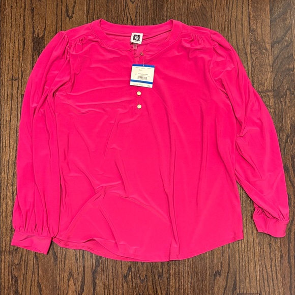 Anne Klein Tops - Anne Klein Fuchsia Longsleeve Office Blouse